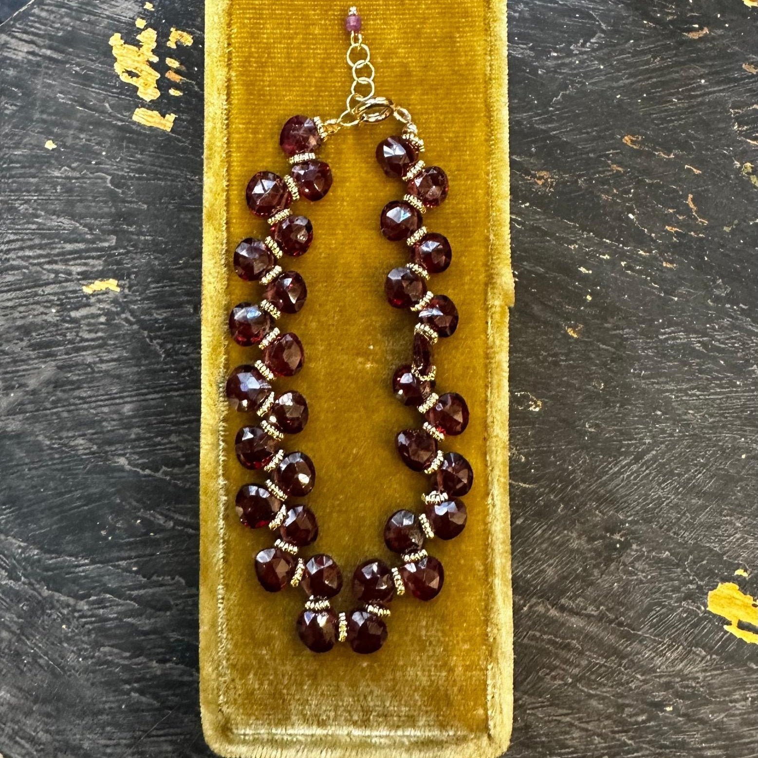Bracelet gouttes Grenat