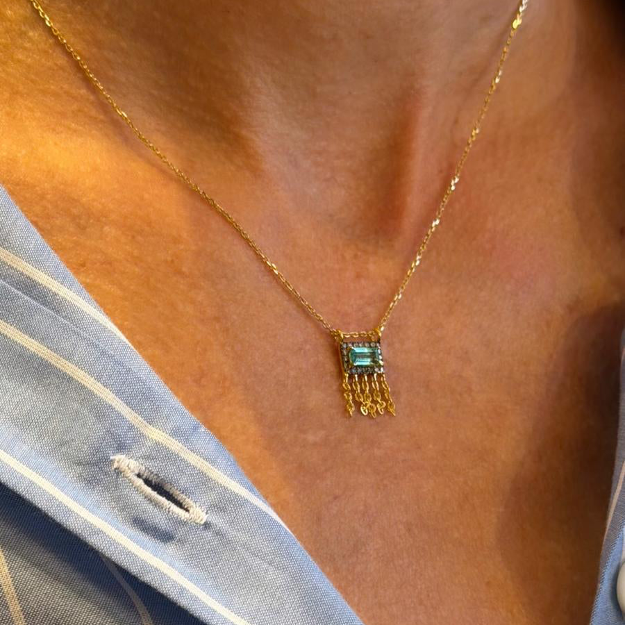 Collier Gina Frange Aqua