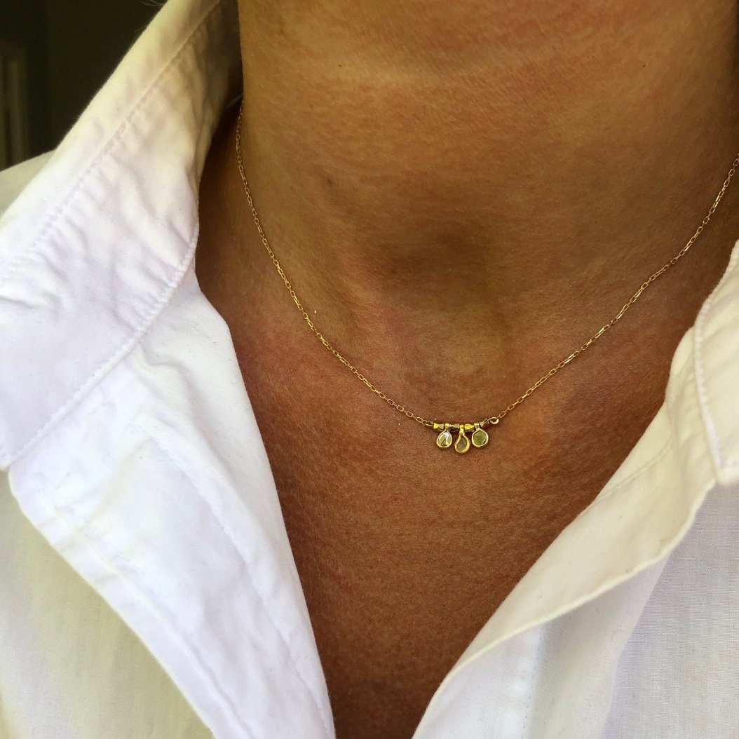 Collier trinity polki diamant