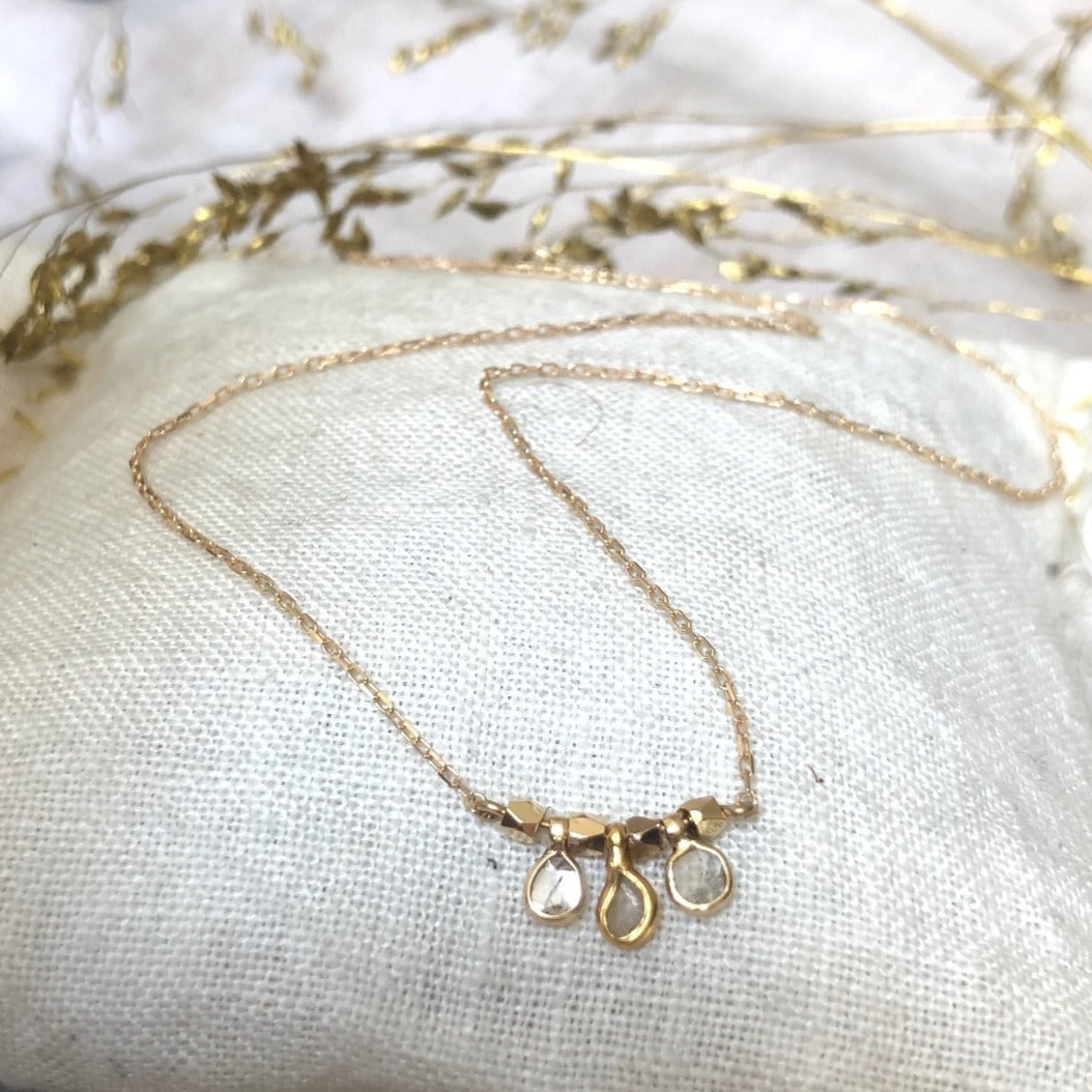 Collier trinity polki diamant